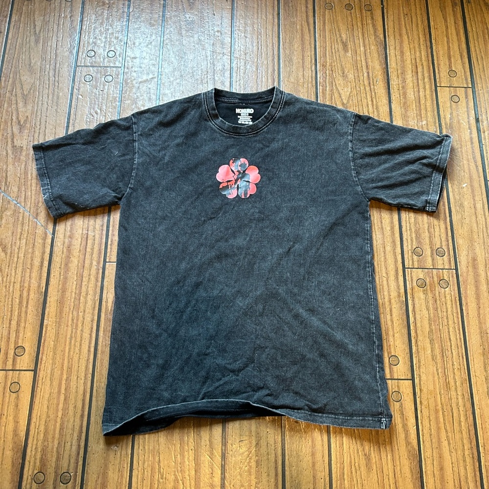 Hokuro Black Clover Graphic T-Shirt ,  Acid Washed Style, 100% Cotton , Size S
